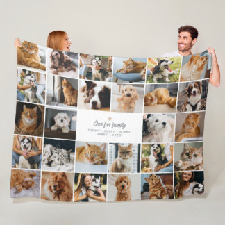 Couverture Polaire Famille Fur texte personnalisé 28-Photomontage