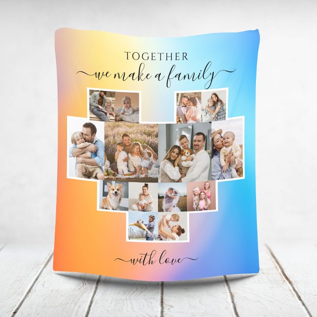Couverture Polaire Famille moderne 14 Photo Collage (Créateur téléchargé)