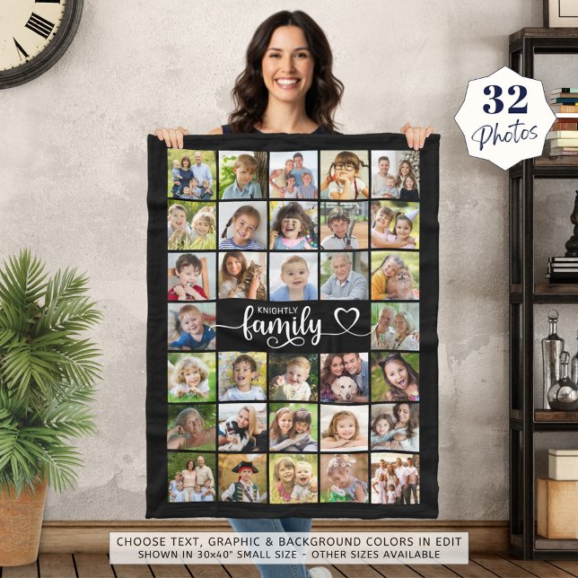 Couverture Polaire Famille moderne 32 Photos Script Nom du coeur Pers (Créateur téléchargé)