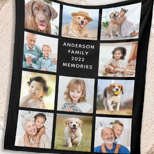 Couverture Polaire Famille moderne personnalisée 11 photo Collage noi