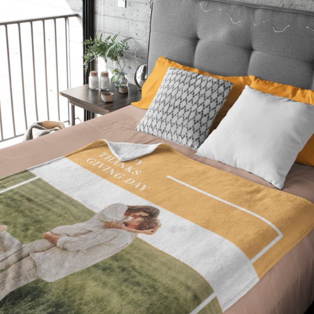 Couverture Polaire Famille moderne photo et Bon thanksgiving cadeau d (Créateur téléchargé)