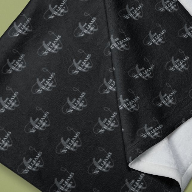 Couverture Polaire Famille Monogramme Noir (Créateur téléchargé)