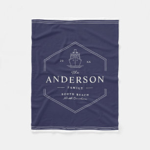 Couverture Polaire Famille Nautique moderne Bateau Lake House Blue