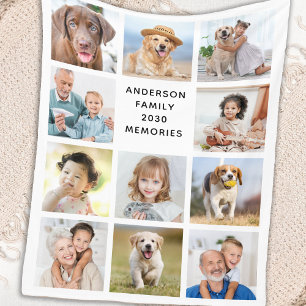 Couverture Polaire Famille Personnalisé 11 Photos Collage Simple Mode