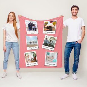 Couverture Polaire Famille personnalisée 6 Photo Collage personnalisé