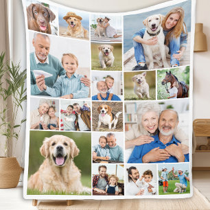 Couverture Polaire Famille Personnalisée Moderne Simple 18 Photo Coll