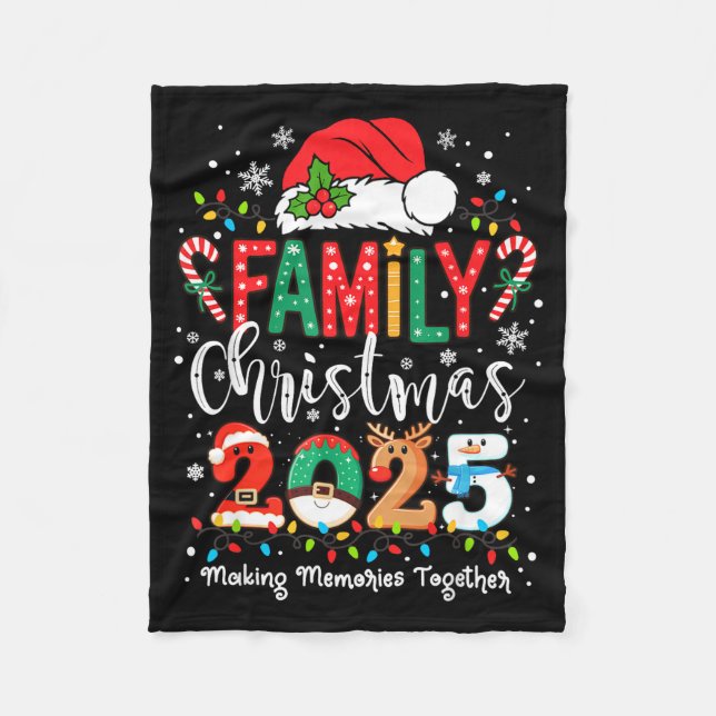 Couverture Polaire Family Funny Christmas Matching 2025 Santa Tee Paj (Devant)