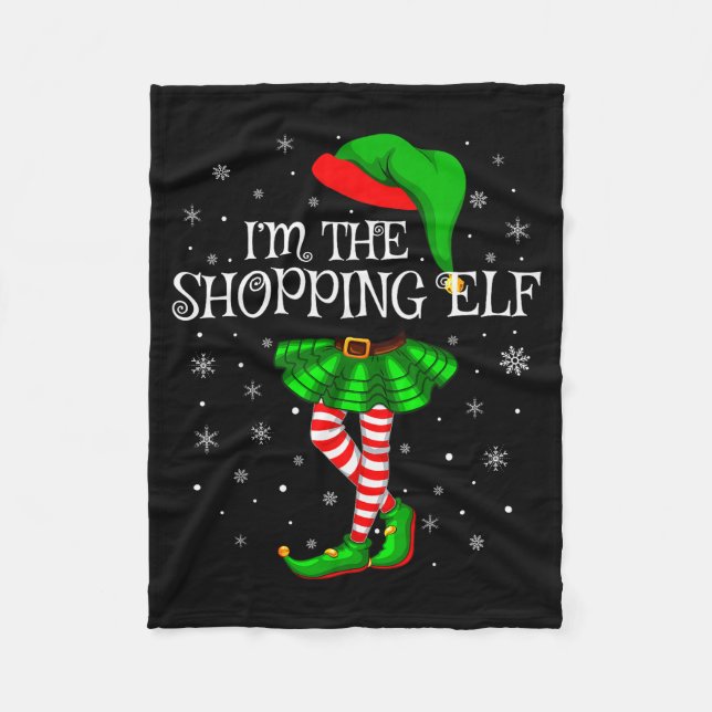 Couverture Polaire Family Matching Women Girls I'm The Shopng Elf Chr (Devant)