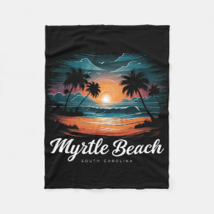 Couverture Polaire Family Vacation Retro Sunset Caroline du Sud Myrtl