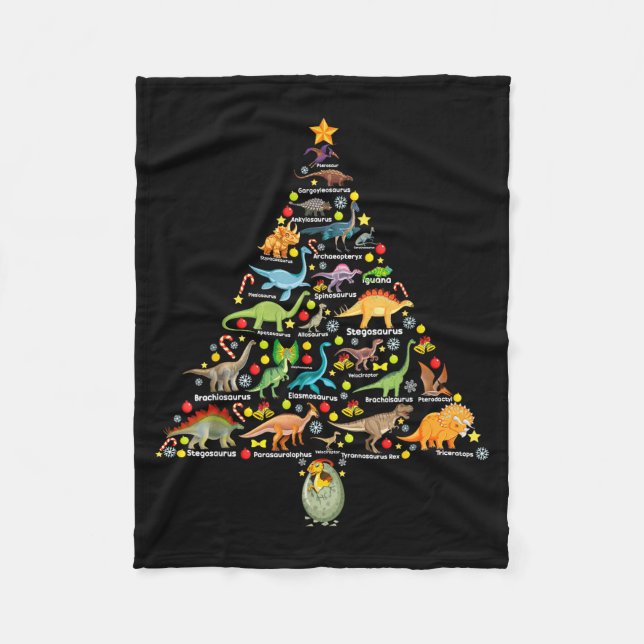 Couverture Polaire Fanny Dinosaur Christmas Tree Cute Dino Xmas For K (Devant)