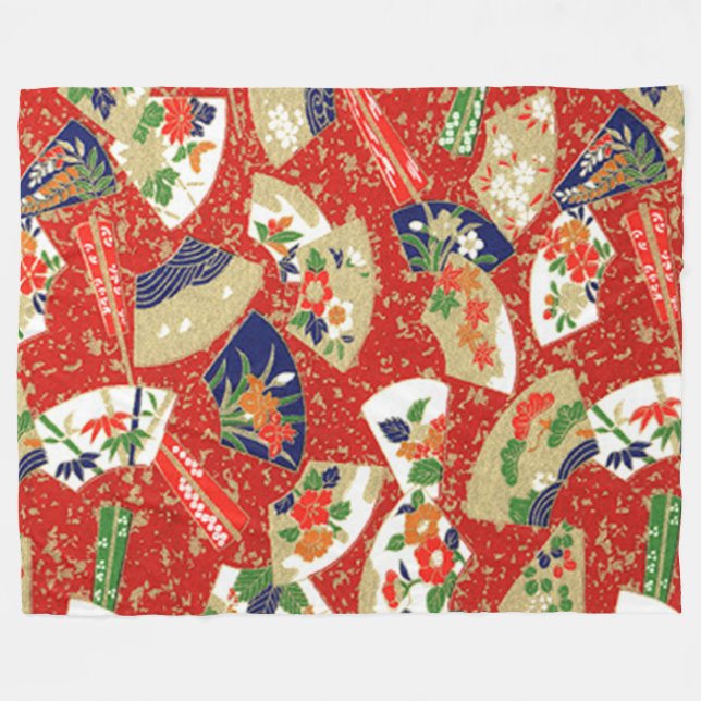 Couverture Polaire Fans Japonais En Rouge (Devant (Horizontal))