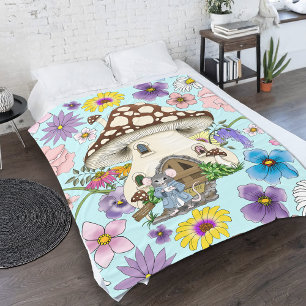 Couverture Polaire Fantaisie capricieuse Maison de champignon de sour