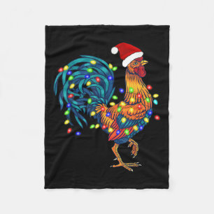 Couverture Polaire Fantaisie de poulet rôti feux de Noël Pyjama Farm
