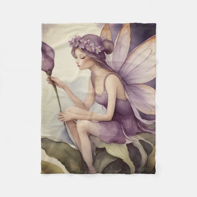 Couverture Polaire Fantaisie la fée violette (Devant)