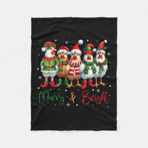 Couverture Polaire Fantaisie poulets de Noël Lumières ferme animal mi