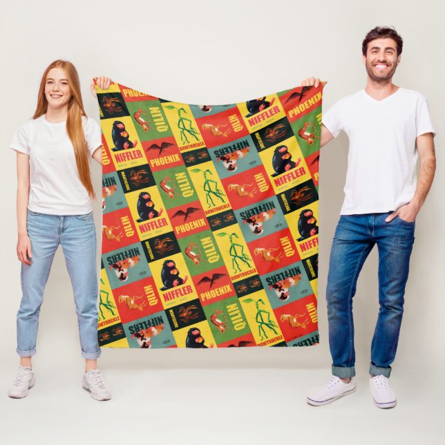 Couverture Polaire Fantastic Beasts Motif Vintage (En situation)