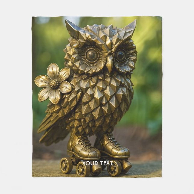 Couverture Polaire Fantasy Cute Brass Owl Skates (Devant)