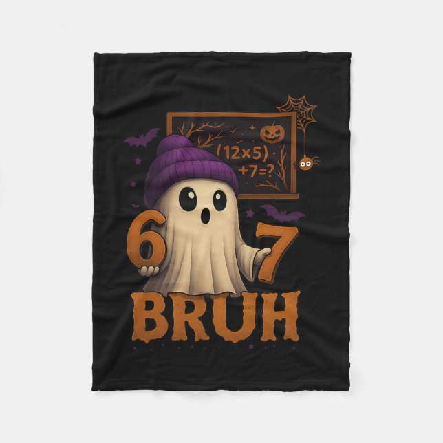 Couverture Polaire Fantôme de maths drôle 67 Bruh Halloween Mème Prof (Devant)