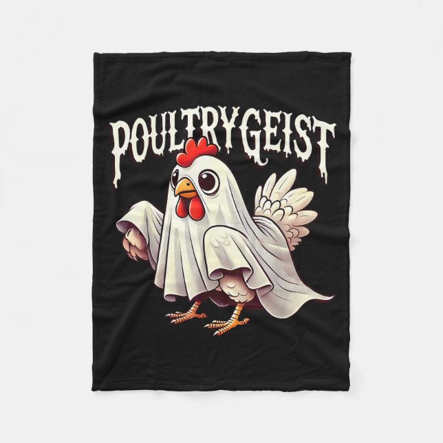 Couverture Polaire Fantôme de poulet Ultrygeist drôle d'Halloween agr (Devant)