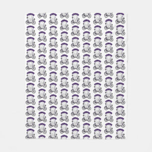 Couverture Polaire Fantôme d'Halloween Cycopath sur un vélo violet