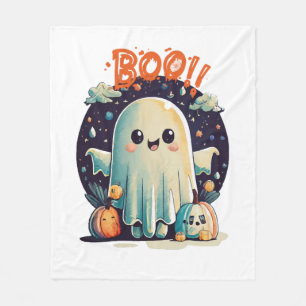 Couverture Polaire Fantôme drôle d'Halloween Bou dans la Galaxie