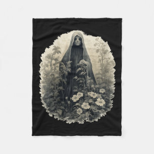 Couverture Polaire Fantôme Gothique Dans La Forêt Fantôme Floral Vint