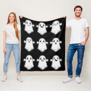 Couverture Polaire Fantômes avec différentes expressions faciales Hal