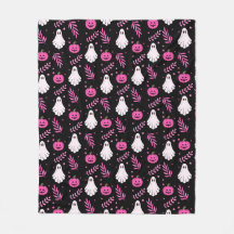 Fantômes éffrayants et Citrouilles roses Halloween