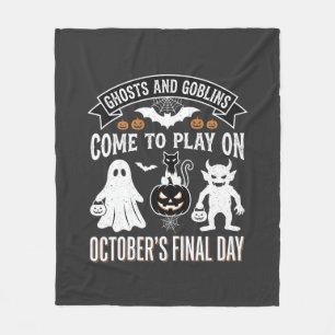 Couverture Polaire Fantômes et Gobelins Halloween Octobre Dernier Jou