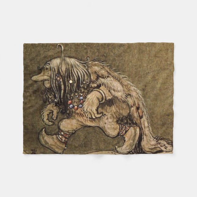 Couverture Polaire "Farm Troll" de l'artiste suédois John Bauer (Devant (Horizontal))