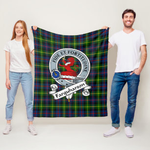 Couverture Polaire Farquharson Moderne Clan Badge Tartan Plaid