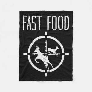 Couverture Polaire Fast Food Deer Funny Elk Buck Bow Chasse Humour Hu