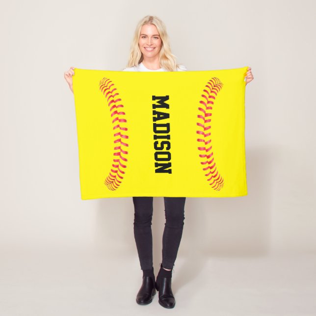 Couverture Polaire Fastpitball Softball Personnalisé Nom ou Texte Spo (En situation)
