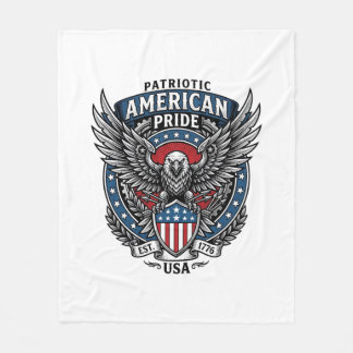 Couverture Polaire Faucon de bataille patriotique Aigle et faucon pat