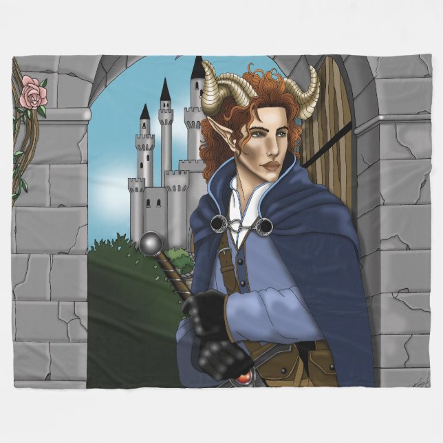 Couverture Polaire Faun Horned Fae Fantasy  (Devant (Horizontal))