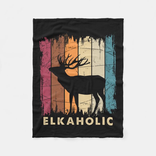 Couverture Polaire Faune Buck Elk Chasse Chasseur Deer Silhouette E (Devant)
