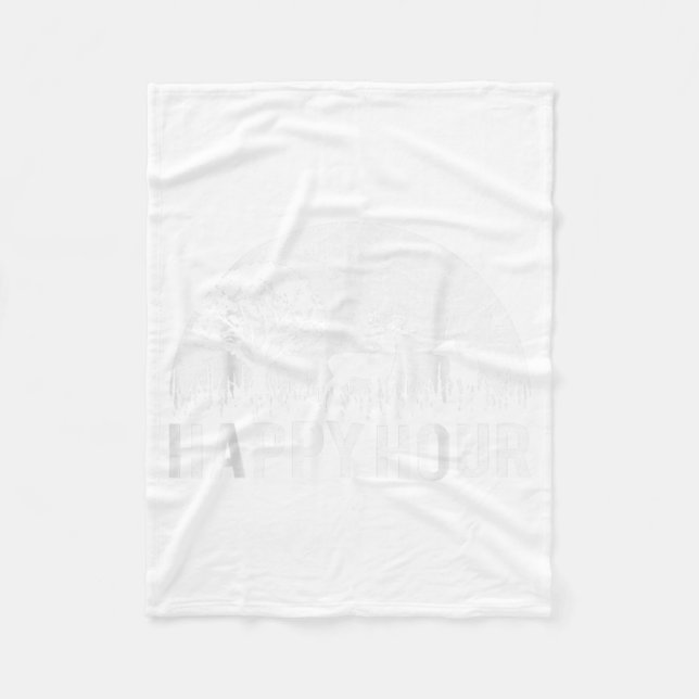 Couverture Polaire Faune Cerf Buck Forêt Lune Silhouette (Devant)