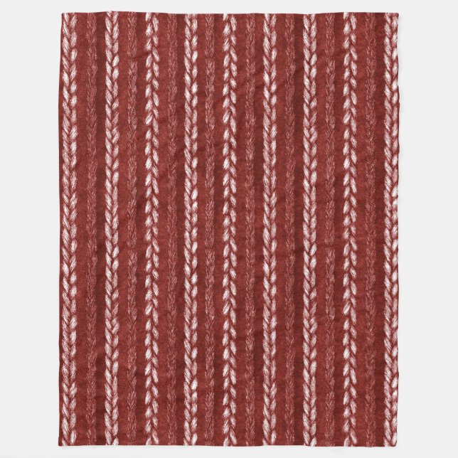 Couverture Polaire Faux fils rouges tissés Noël (Devant)