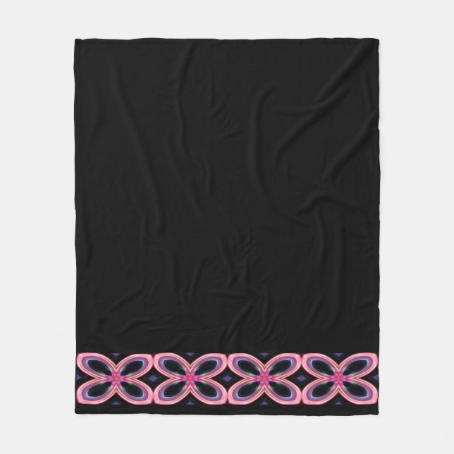 Couverture Polaire Faux Neon rose Fleur Linge (Devant)