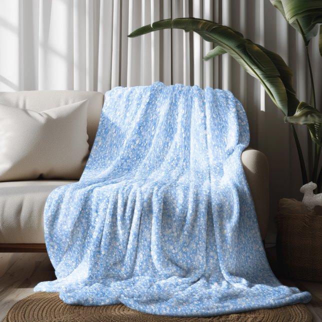 Couverture Polaire Faux Paillettes et Étincelles Bleu Clair (Créateur téléchargé)