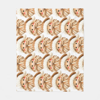 Couverture Polaire Faux yarn notch-hook Santa face Christmas