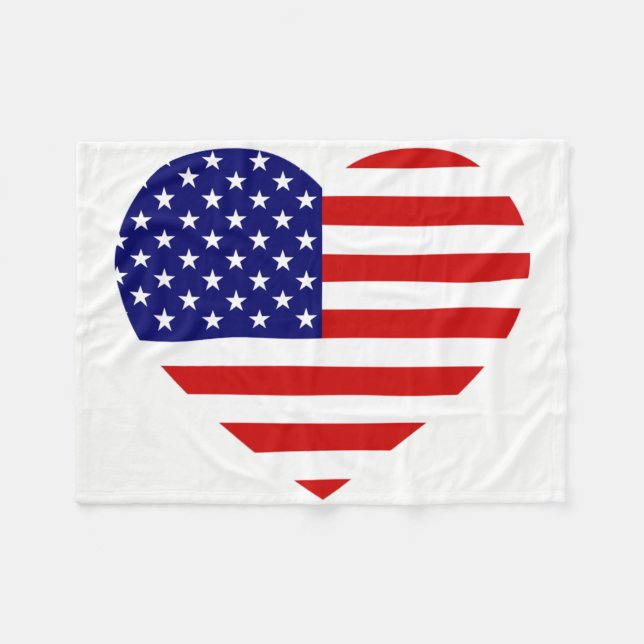 Couverture Polaire fbcnt Heartflag USA (Devant (Horizontal))
