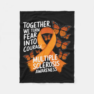 Couverture Polaire Fear Into Courage Orange Ribbon Multiple Sclerosis
