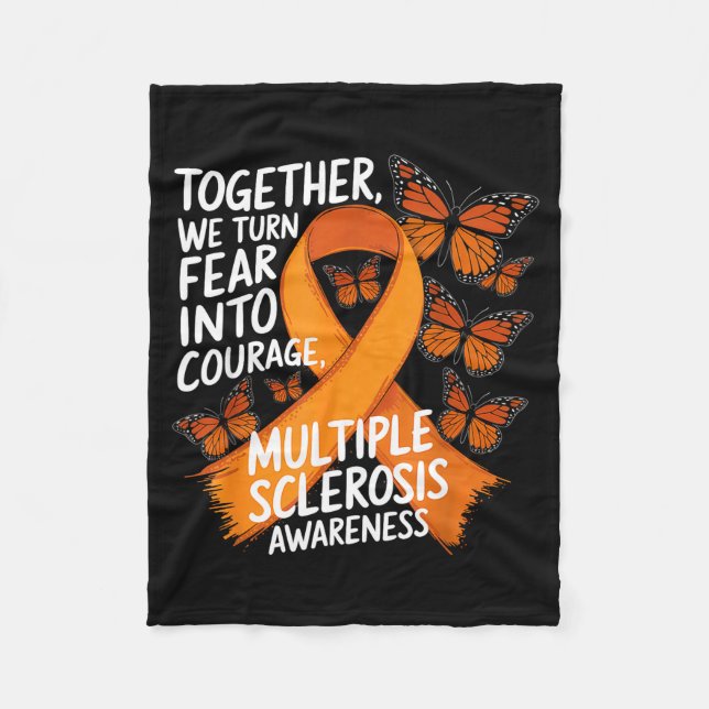 Couverture Polaire Fear Into Courage Orange Ribbon Multiple Sclerosis (Devant)