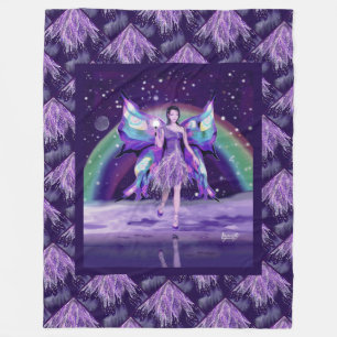 Couverture Polaire Fée de la pluie violette