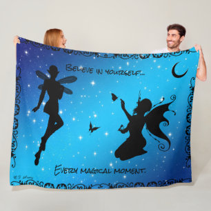 Couverture Polaire Fée Elfe & Papillon Fantastique..Crois en Toi-même