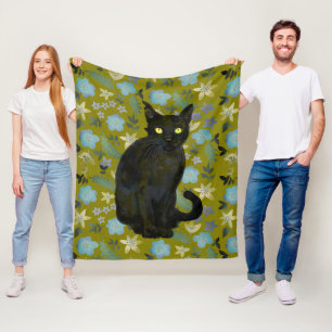 Couverture Polaire félin noir