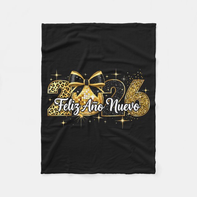 Couverture Polaire Feliz Año Nuevo 2026 Disco Ball Happy New Year  (Devant)