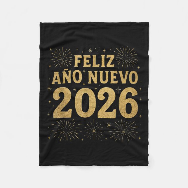 Couverture Polaire Feliz Año Nuevo 2026 Spanish New Year Gold Firewor (Devant)