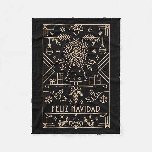 Couverture Polaire Feliz Navidad, Christmas  (Devant)